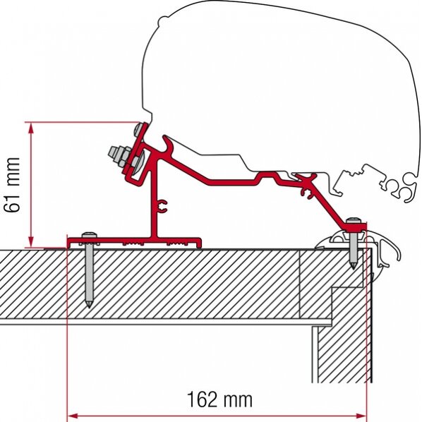 Caravan adapteris markizėms F65L ir F80S Caravan Roof 290cm Caravan adapteris markizėms F65L ir F80S Caravan Roof 290cm