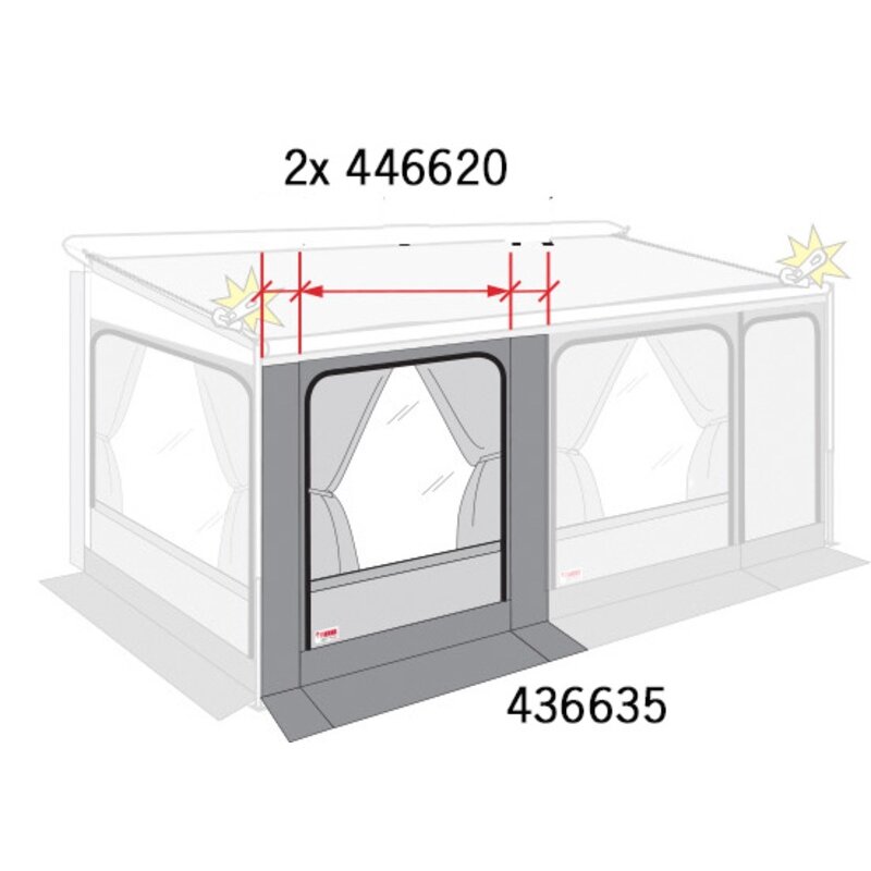 Pailginimo komplektas priekinei markizės daliai Privacy Room 6 Pailginimo komplektas priekinei markizės daliai Privacy Room 6