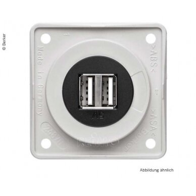 Berker USB įkrovimo lizdas 12V dvigubas Berker USB įkrovimo lizdas 12V dvigubas