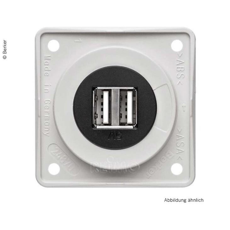 Berker USB įkrovimo lizdas 12V dvigubas Berker USB įkrovimo lizdas 12V dvigubas