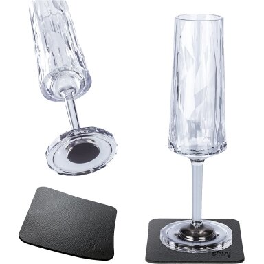 Magnetinės plastikinės taurės putojančiam vynui, 2 vnt. rinkinys, aukštųjų technologijų, skaidrios Magnetinės plastikinės taurės putojančiam vynui, 2 vnt. rinkinys, aukštųjų technologijų, skaidrios