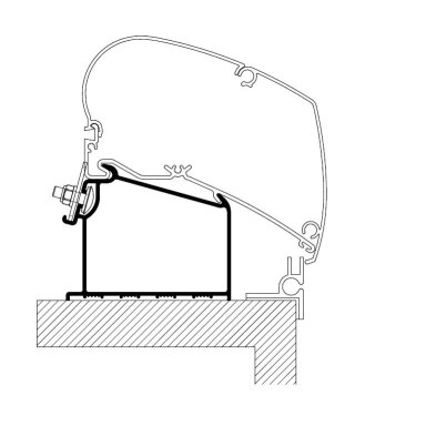Markizės adapteris Adria Caravan 2015 Roof Adapter stogo tvirtinimas Markizės adapteris Adria Caravan 2015 Roof Adapter stogo tvirtinimas