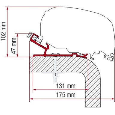 Markizės adapteris F80, skirtas Hymer Markizės adapteris F80, skirtas Hymer