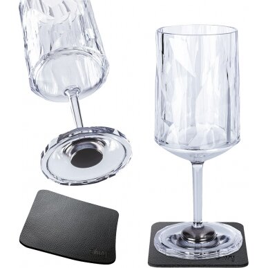 Magnetinės plastikinės stiklinės VYNAS, 2 vnt. rinkinys, aukštųjų technologijų, skaidrūs