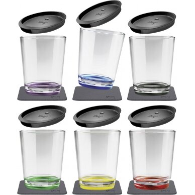 Magnetinių gėrimų puodelių rinkinys 6 vnt. + dangtelis 250 ml įvairiaspalvis Magnetinių gėrimų puodelių rinkinys 6 vnt. + dangtelis 250 ml įvairiaspalvis