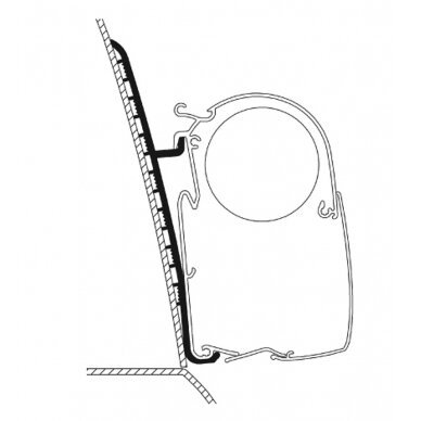 Markizės adapteris Renault Master aukštam stogui H3, komplektas: 2x 50cm, 5 serijai Markizės adapteris Renault Master aukštam stogui H3, komplektas: 2x 50cm, 5 serijai