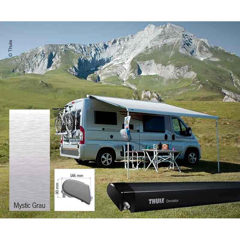 Markizės komplektas Omnistor 6300 4m, korpusas antracitas, dangteliai: juodi Markizės komplektas Omnistor 6300 4m, korpusas antracitas, dangteliai: juodi
