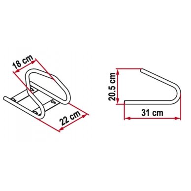 MotoWheel Chock Front - priekinio rato fiksavimo sistema 1 MotoWheel Chock Front - priekinio rato fiksavimo sistema 1
