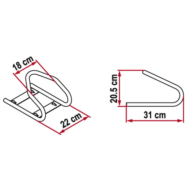 MotoWheel Chock Front - priekinio rato fiksavimo sistema 1 MotoWheel Chock Front - priekinio rato fiksavimo sistema 1