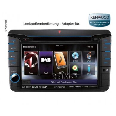 Navigacinė sistema Womo: vairo nuotolinio valdymo pultas VW T5 adapteris Kenwood Navigacinė sistema Womo: vairo nuotolinio valdymo pultas VW T5 adapteris Kenwood