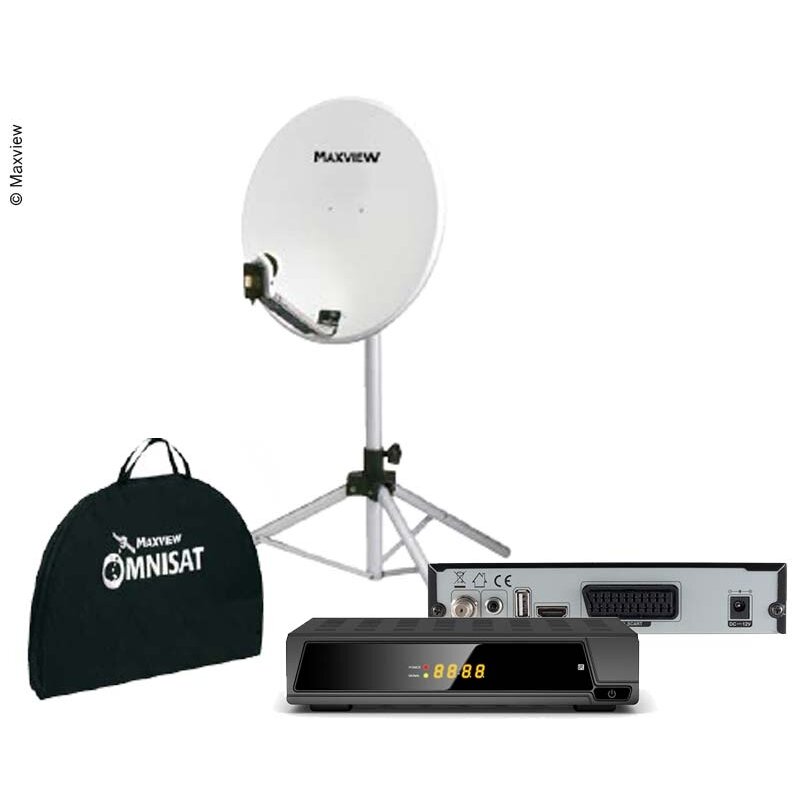 Nešiojamas palydovo rinkinys 65 cm su Easy-Find LNB ir imtuvu Nešiojamas palydovo rinkinys 65 cm su Easy-Find LNB ir imtuvu