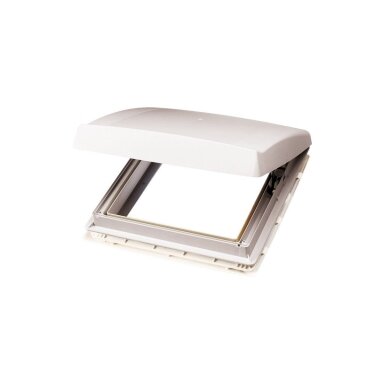 Omni-Vent stogo gaubtas su 12 voltų ventiliatoriumi 40x40 baltas praleidžiantis šviesą Omni-Vent stogo gaubtas su 12 voltų ventiliatoriumi 40x40 baltas praleidžiantis šviesą