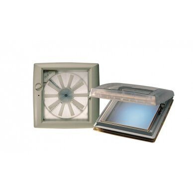 Omni-Vent stogo gaubtas su 12 voltų ventiliatoriumi 40x40 baltas Omni-Vent stogo gaubtas su 12 voltų ventiliatoriumi 40x40 baltas