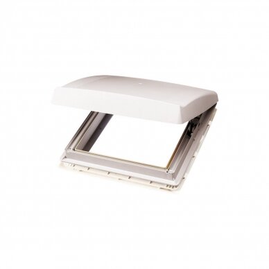 Omni-Vent stogo gaubtas su 12 voltų ventiliatoriumi 40x40 baltas praleidžiantis šviesą Omni-Vent stogo gaubtas su 12 voltų ventiliatoriumi 40x40 baltas praleidžiantis šviesą
