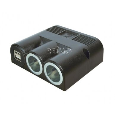 Paviršinis 12/24V lizdas su 2x galia ir dvigubu USB lizdu Paviršinis 12/24V lizdas su 2x galia ir dvigubu USB lizdu