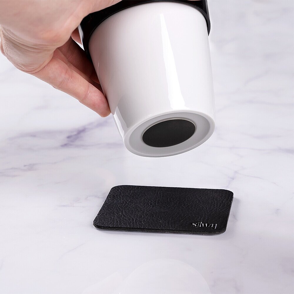 Porcelianinis TO-GO-CUP spalva balta, įskaitant padėkliuką BLACK 1 Porcelianinis TO-GO-CUP spalva balta, įskaitant padėkliuką BLACK 1