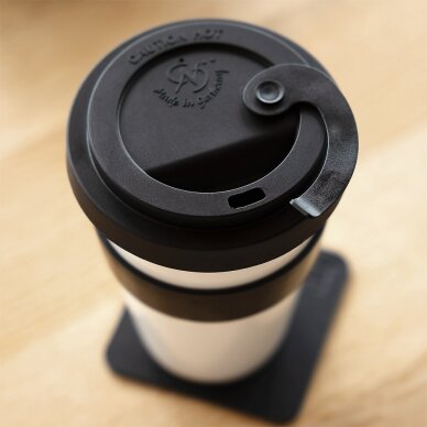 Porcelianinis TO-GO-CUP spalva balta, įskaitant padėkliuką BLACK 2