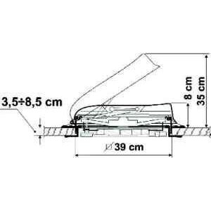 Priekinis spoileris baltas stogo gaubtams 36-40cm 2 Priekinis spoileris baltas stogo gaubtams 36-40cm 2
