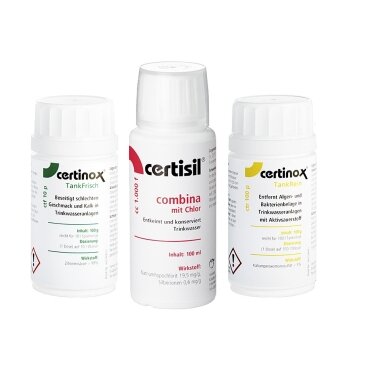 Priežiūros rinkinys vandens sistemoms Certibox 100 rinkinys
