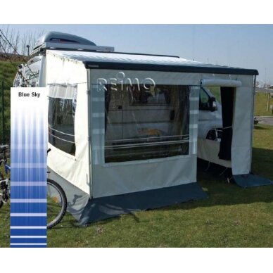 Priekinė siena Safari Room audinio spalvos Blue Sky, plotis 375cm Priekinė siena Safari Room audinio spalvos Blue Sky, plotis 375cm