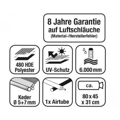 Pripučiama karavano palapinė E-Sport Air 325 XL 4 Pripučiama karavano palapinė E-Sport Air 325 XL 4