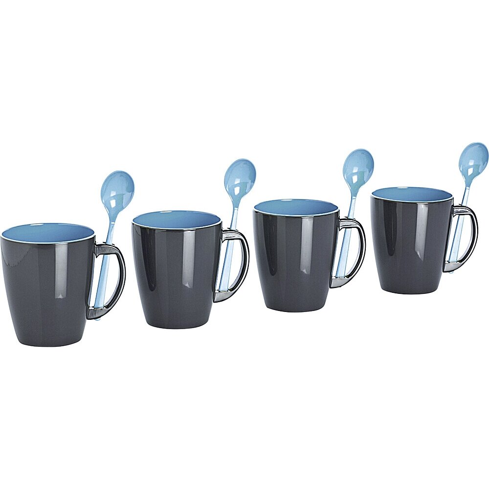 Puodelis su rankena Melamine Grey Line, 4 vnt Puodelis su rankena Melamine Grey Line, 4 vnt