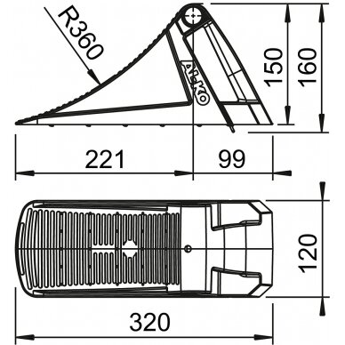 Rato trinkelė UK 36 KL, juoda 2 Rato trinkelė UK 36 KL, juoda 2
