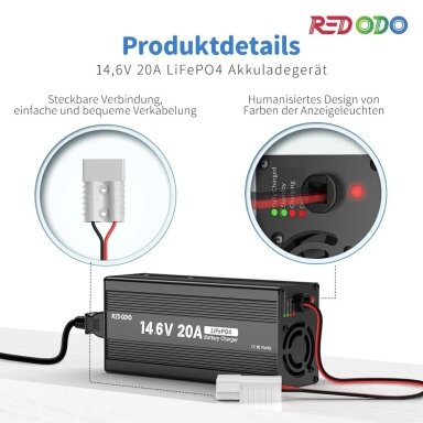 Redodo 14,6 V 20A Lifepo4 akumuliatorių įkroviklis ličio geležies fosfato akumuliatoriams Redodo 14,6 V 20A Lifepo4 akumuliatorių įkroviklis ličio geležies fosfato akumuliatoriams