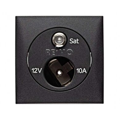SAT lizdas su 12V lizdu, antracitas, laisvas SAT lizdas su 12V lizdu, antracitas, laisvas
