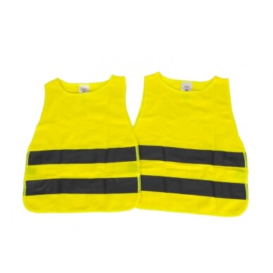Saugos liemenių rinkinys geltonas, 2x suaugusiems (1x XL/1x XXL) + 2x vaikams 3 Saugos liemenių rinkinys geltonas, 2x suaugusiems (1x XL/1x XXL) + 2x vaikams 3
