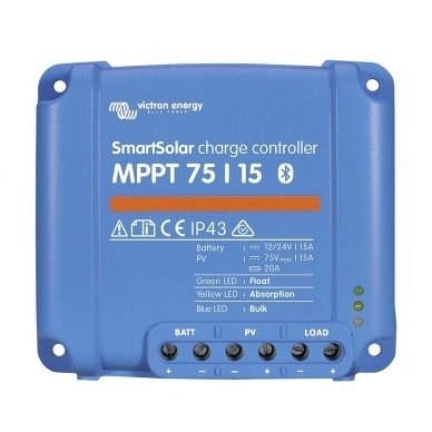 Saulės įkrovimo valdiklis MPPT SmartSolar 75/15 Saulės įkrovimo valdiklis MPPT SmartSolar 75/15
