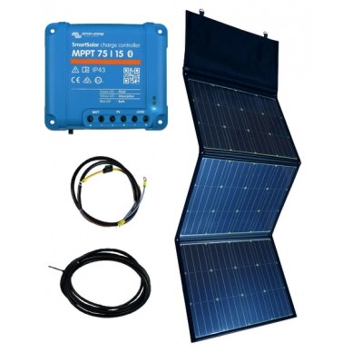 Saulės modulių rinkinys 190W sulankstomas su Victron MPPT ir saulės kabeliu