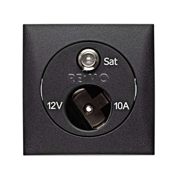 SAT lizdas su 12V lizdu, antracitas