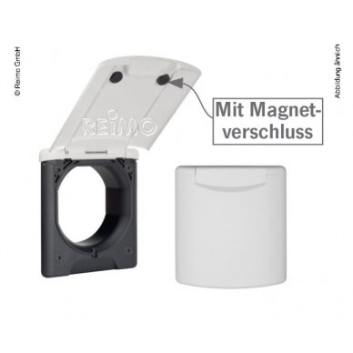 Serviso lizdo magnetas šviesiai pilkas 130x145mm, montavimo skersmuo 95mm