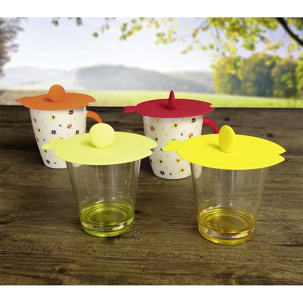 Silikono dangtelio rinkinys Fish Rainbow 4 vnt. 1 Silikono dangtelio rinkinys Fish Rainbow 4 vnt. 1
