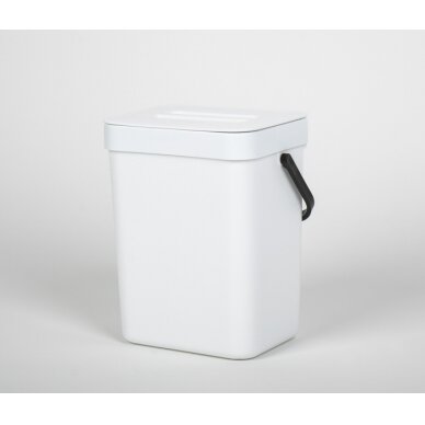Šiukšlių dėžė 3l balta 15,6x12x20,5cm, su dangteliu, pakabinti ant durų 2