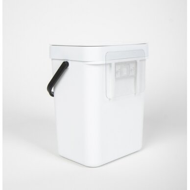 Šiukšlių dėžė 3l balta 15,6x12x20,5cm, su dangteliu, pakabinti ant durų 3