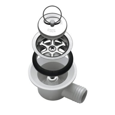 Smev nutekėjimas 90° kampu, žarnos jungtis Ø25mm, A tipas, Ø 38mm Smev nutekėjimas 90° kampu, žarnos jungtis Ø25mm, A tipas, Ø 38mm