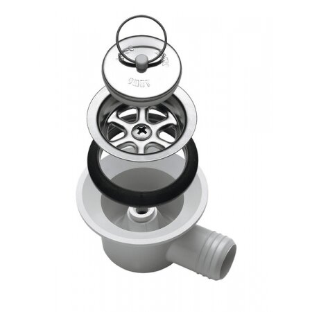 Smev nutekėjimas 90° kampu, žarnos jungtis Ø25mm, A tipas, Ø 38mm Smev nutekėjimas 90° kampu, žarnos jungtis Ø25mm, A tipas, Ø 38mm