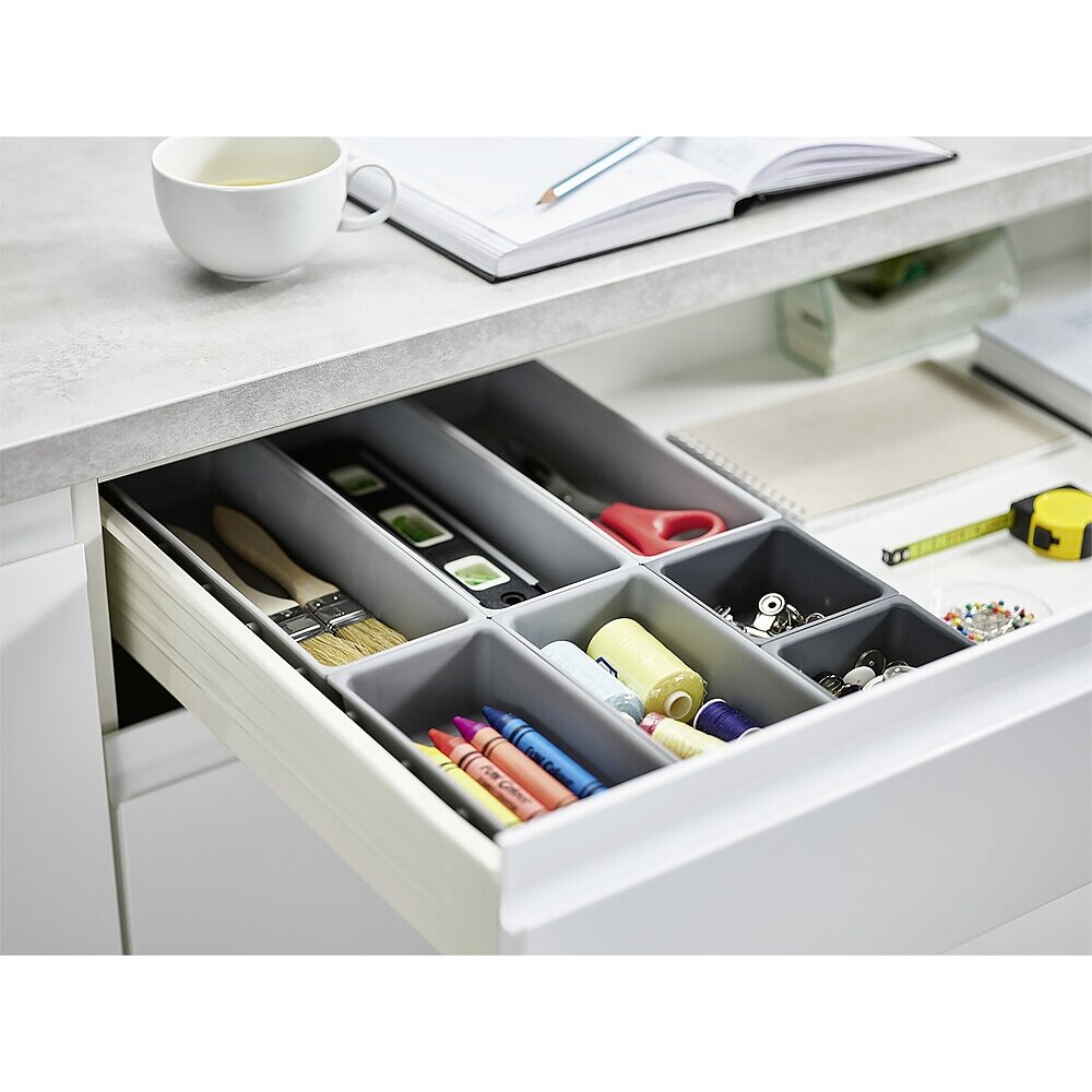 Stalčių tvarkyklės rinkinys Blox™ 7 dalių pilka / taupe 1 Stalčių tvarkyklės rinkinys Blox™ 7 dalių pilka / taupe 1