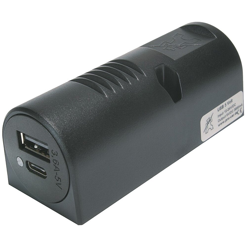 Struktūrinė galia USB-C/A Dvigubas lizdas EV 3.6 A 12-24 V