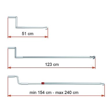 Standartinė rankena Fiamma markizėms 123 cm