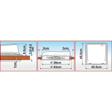Stoglangis su 12 V Ventilatoriumi 40x40cm, tamsintas permatomas