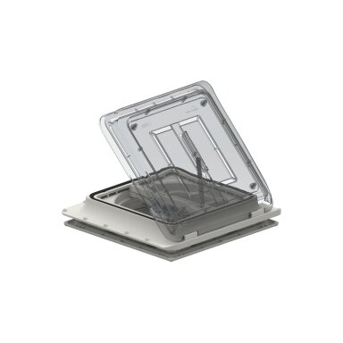 Stoglangis su 12 V Ventilatoriumi ir Termostatu 40x40cm, tamsintas permatomas Stoglangis su 12 V Ventilatoriumi ir Termostatu 40x40cm, tamsintas permatomas
