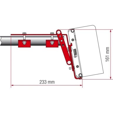 Stogo bėgių komplekto adapteris F45Ti, F45Ti L, ZIP - furgonas tik 1vnt 12cm adapteris