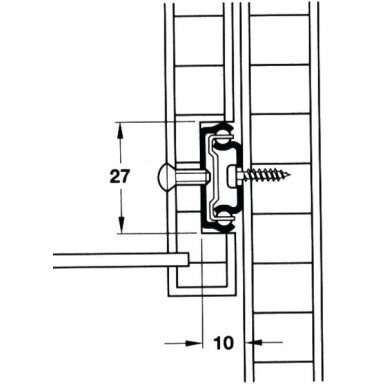 Stalčių bėgeliai 278mm, pora 1 Stalčių bėgeliai 278mm, pora 1