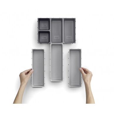 Stalčių tvarkyklės rinkinys Blox™ 7 dalių pilka / taupe 8
