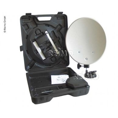 Standartinė palydovinė antena Megasat kempingo dėkle 1 Standartinė palydovinė antena Megasat kempingo dėkle 1