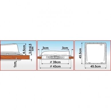 Stoglangis su 12 V Ventilatoriumi ir Termostatu 40x40cm, tamsintas permatomas 1