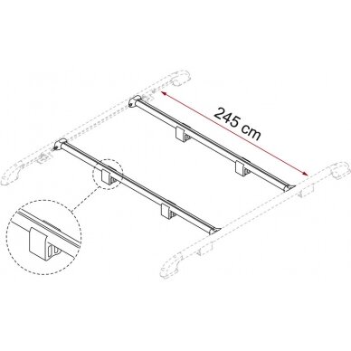 Stogo bėgių skersinis strypas 41100 Stogo bėgių skersinis strypas 41100
